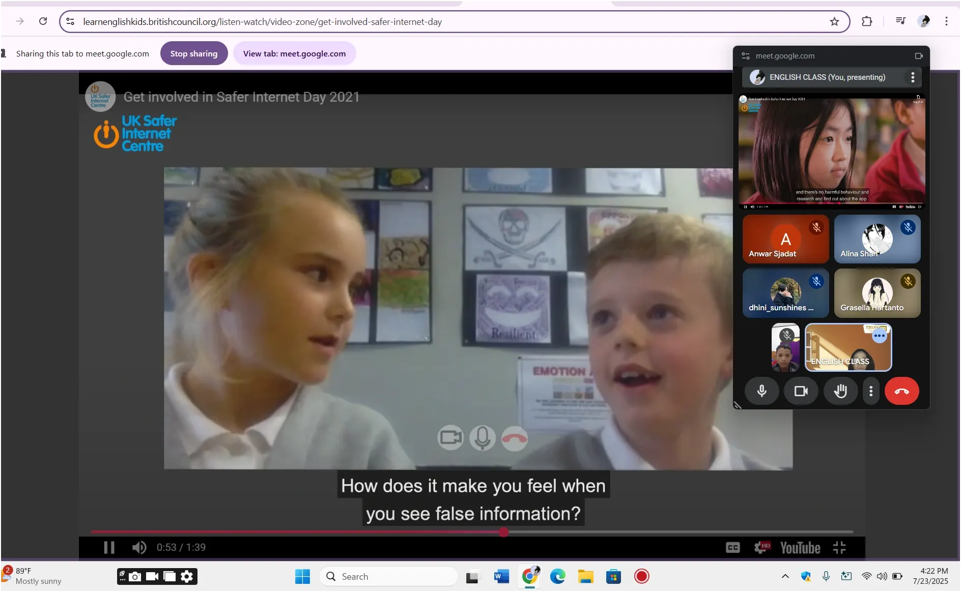 Keseruan Kelas Online Golden English