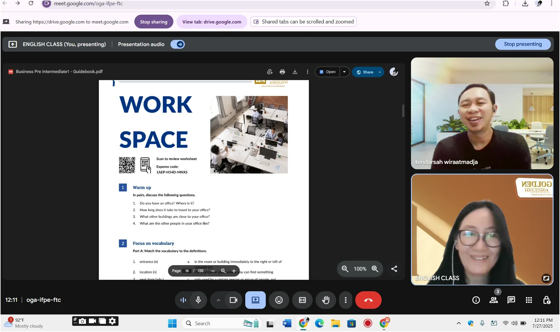 Keseruan Kelas Online Golden English
