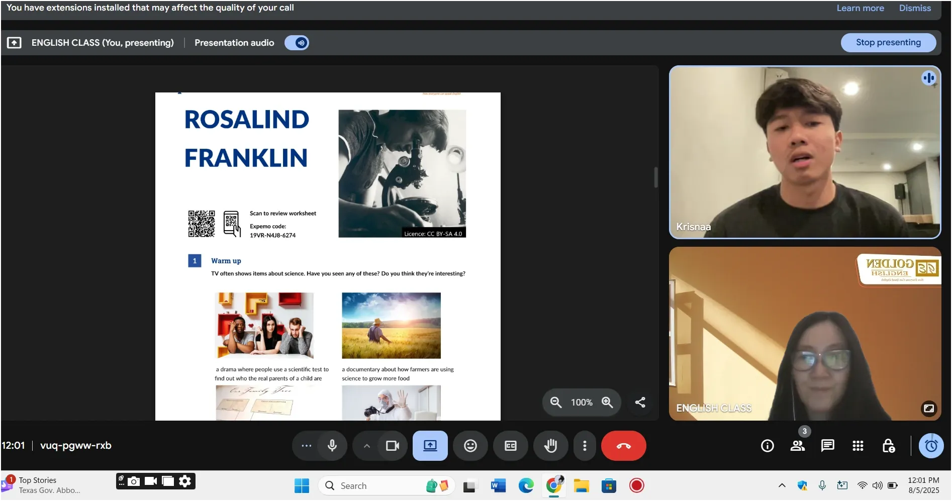 Keseruan Kelas Online Golden English
