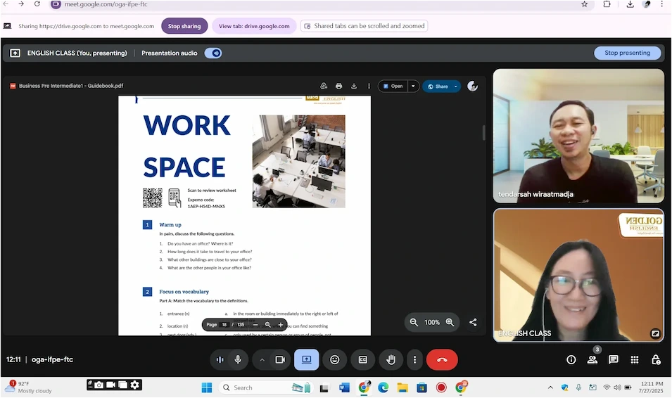Keseruan Kelas Online Golden English